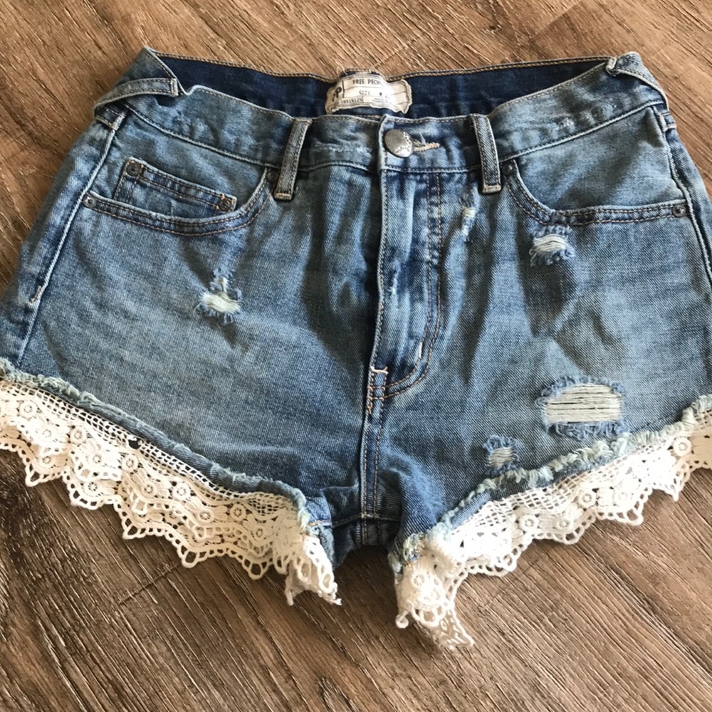 Free people lace trim short